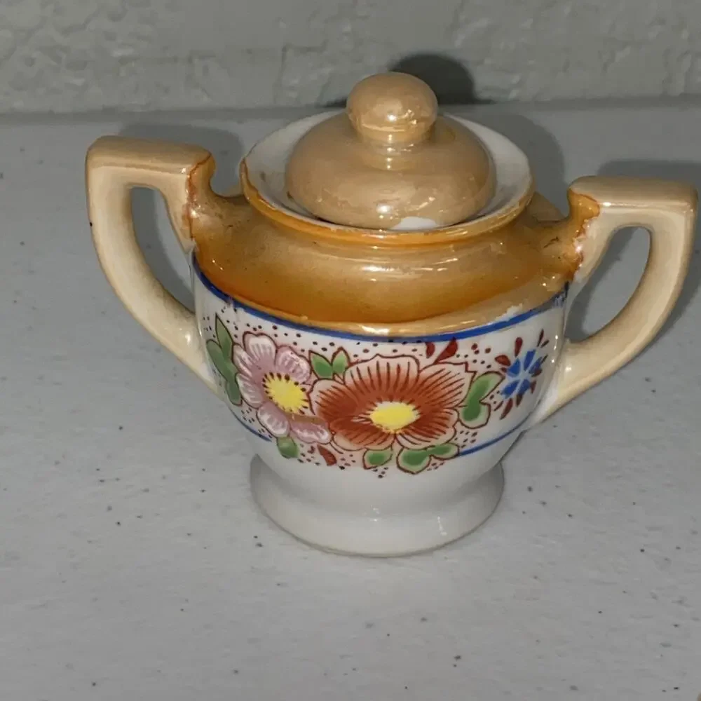 VTG Miniature Tea Set Made In‎ Occupied Japan 3” Teapot Creamer Sugar 2 Teacups